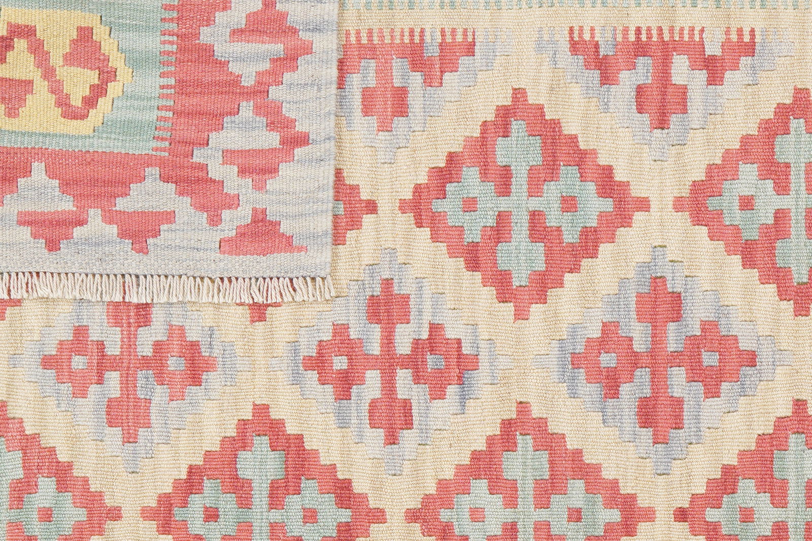 Kelim Gashgai — Handgefertigt, 203x153 cm, Grün, 100% Virgin Wool | View 7