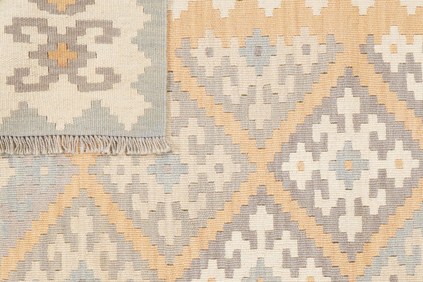 Kelim Gashgai — Handmade, 118x178 cm, Yellow, 100% Virgin Wool | View 6