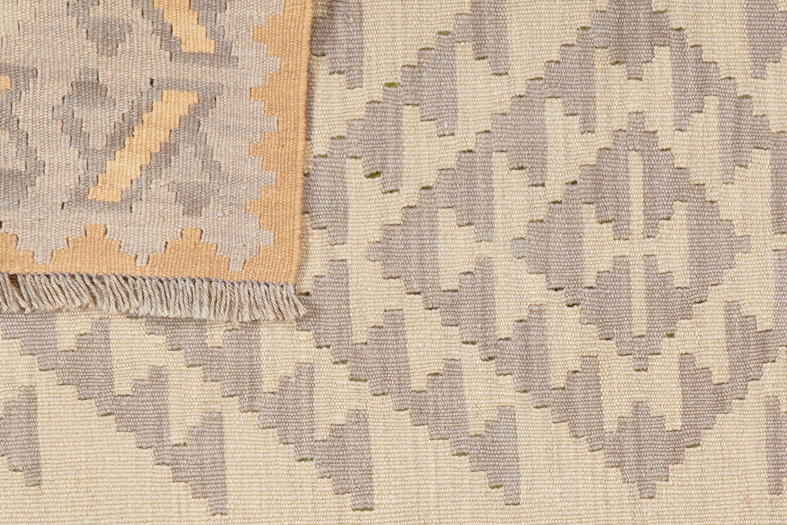 Kelim Gashgai — Handmade, 103x152 cm, Grey, 100% Virgin Wool | View 6