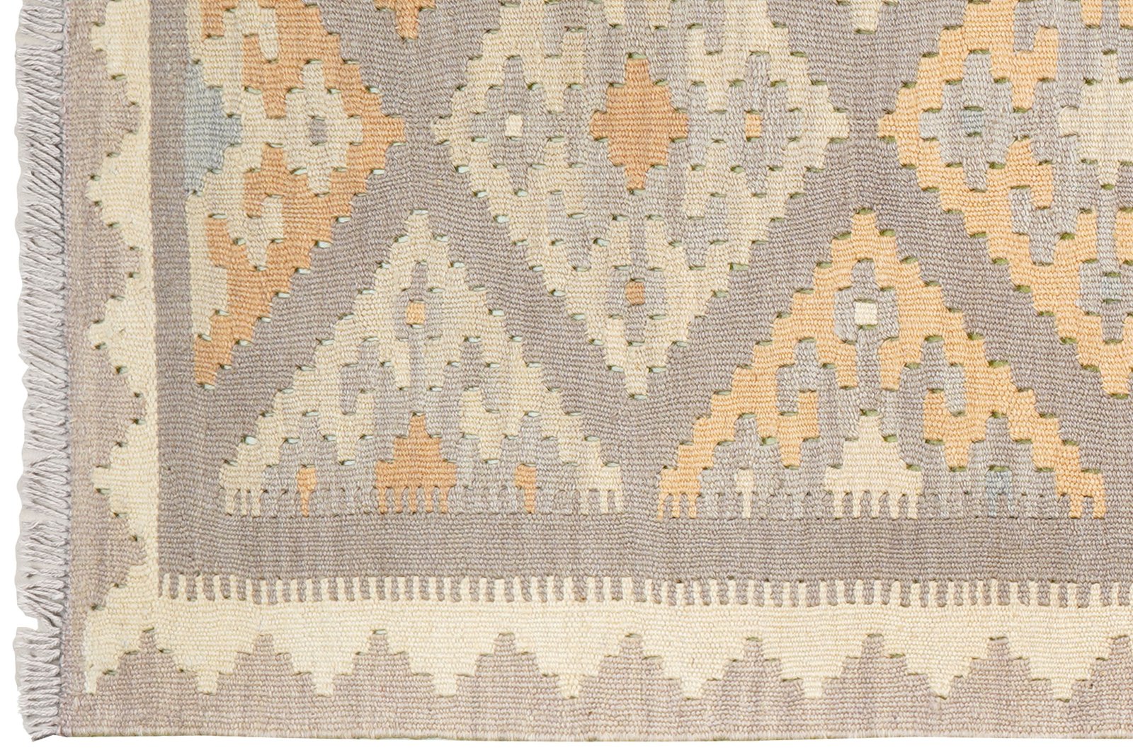 Kelim Gashgai — Handmade, 81x239 cm, Grey, 100% Virgin Wool | View 3