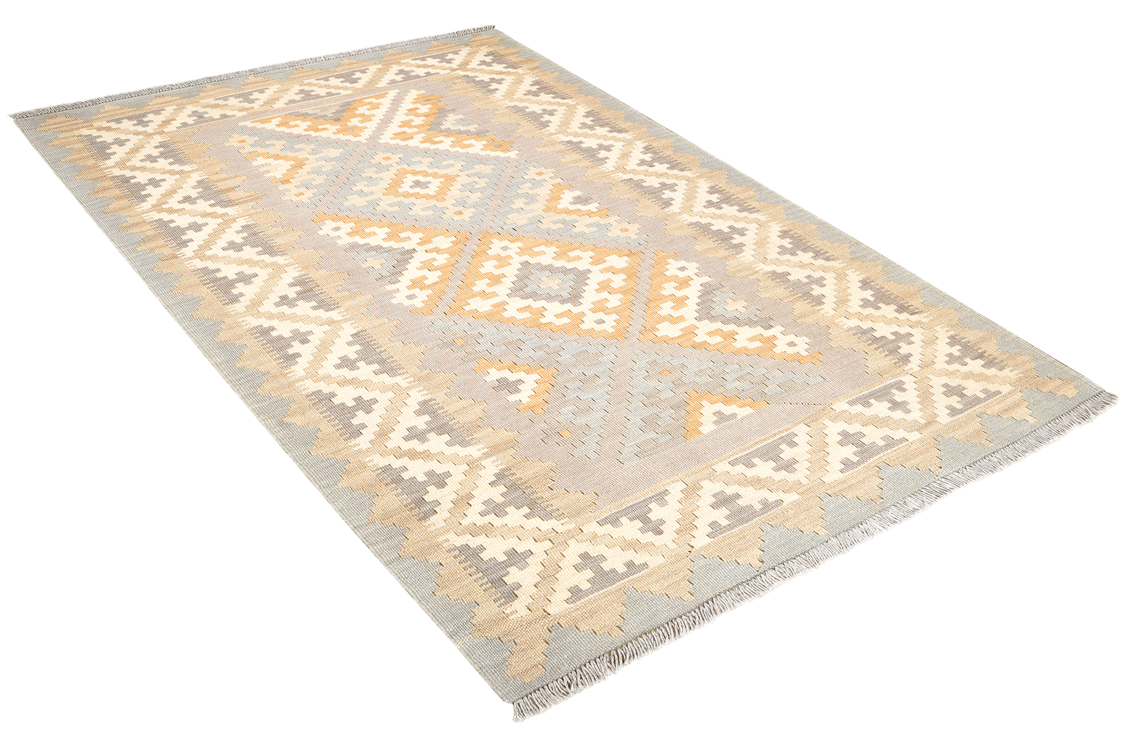 Kelim Gashgai — Handmade, 120x172 cm, Grey, 100% Virgin Wool | View 4