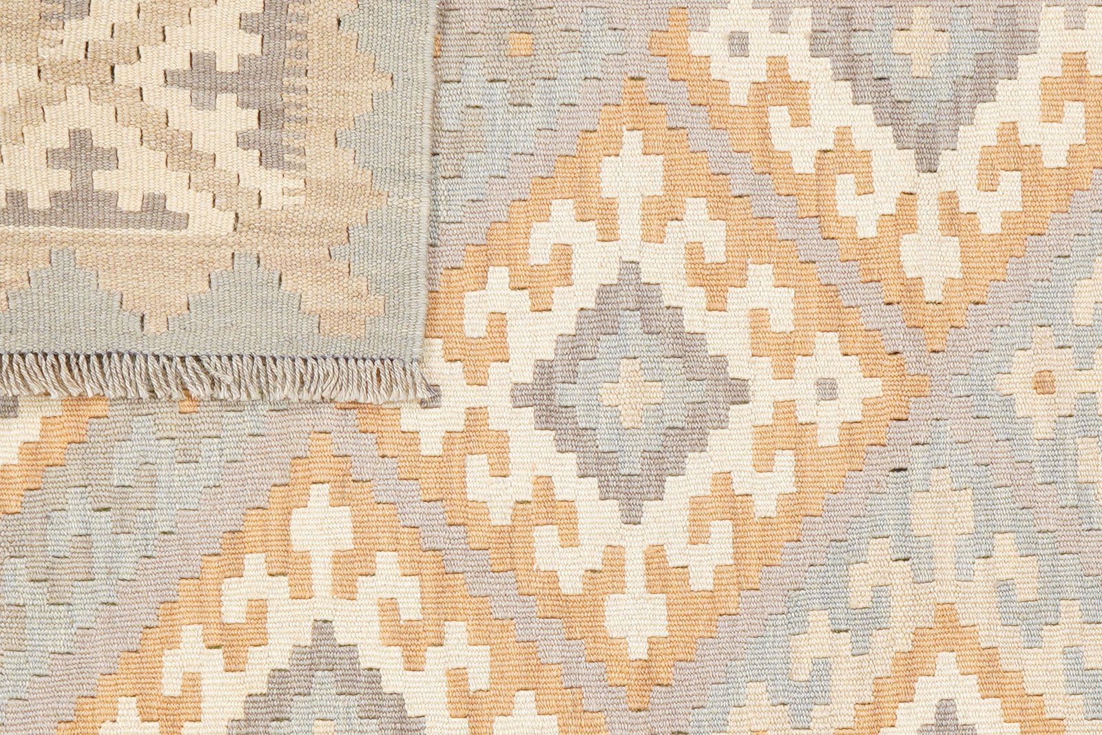 Kelim Gashgai — Handmade, 120x172 cm, Grey, 100% Virgin Wool | View 6