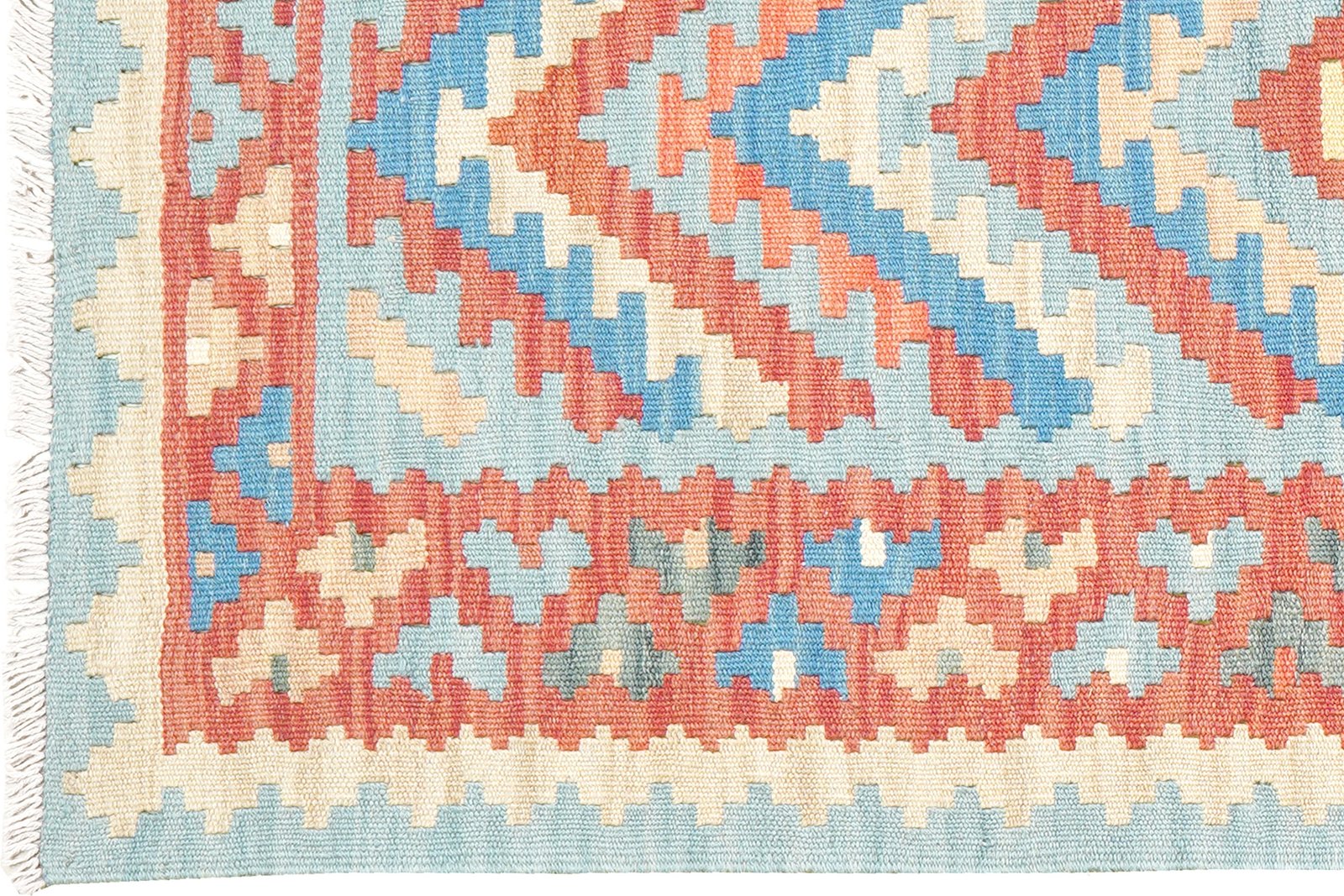 Kelim Gashgai — Handmade, 81x203 cm, Blue, 100% Virgin Wool | View 3