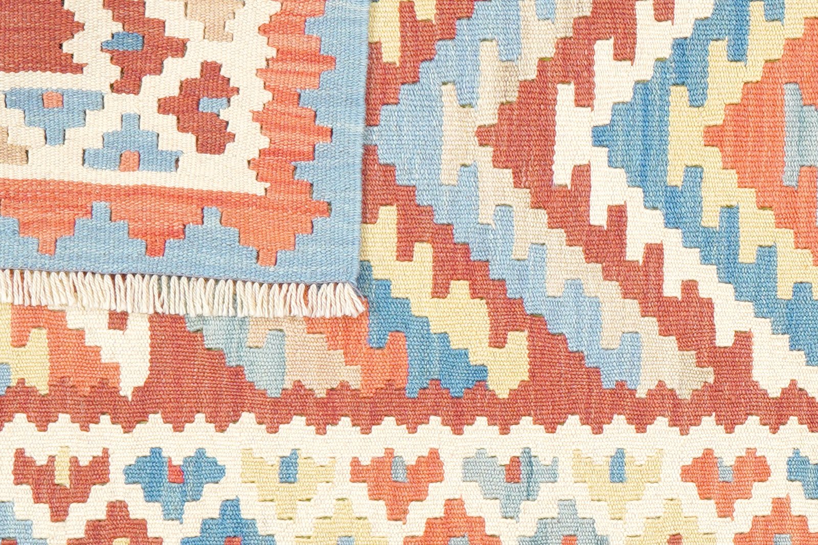 Kelim Gashgai — Handmade, 85x193 cm, Red, 100% Virgin Wool | View 6