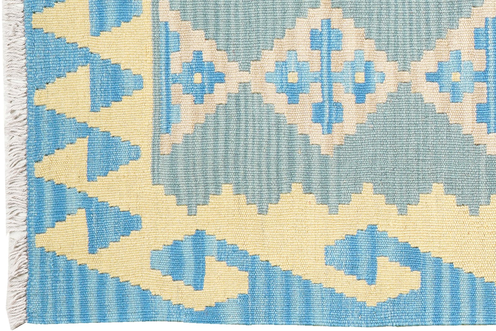 Kelim Gashgai — Handmade, 65x236 cm, Blue, 100% Virgin Wool | View 3