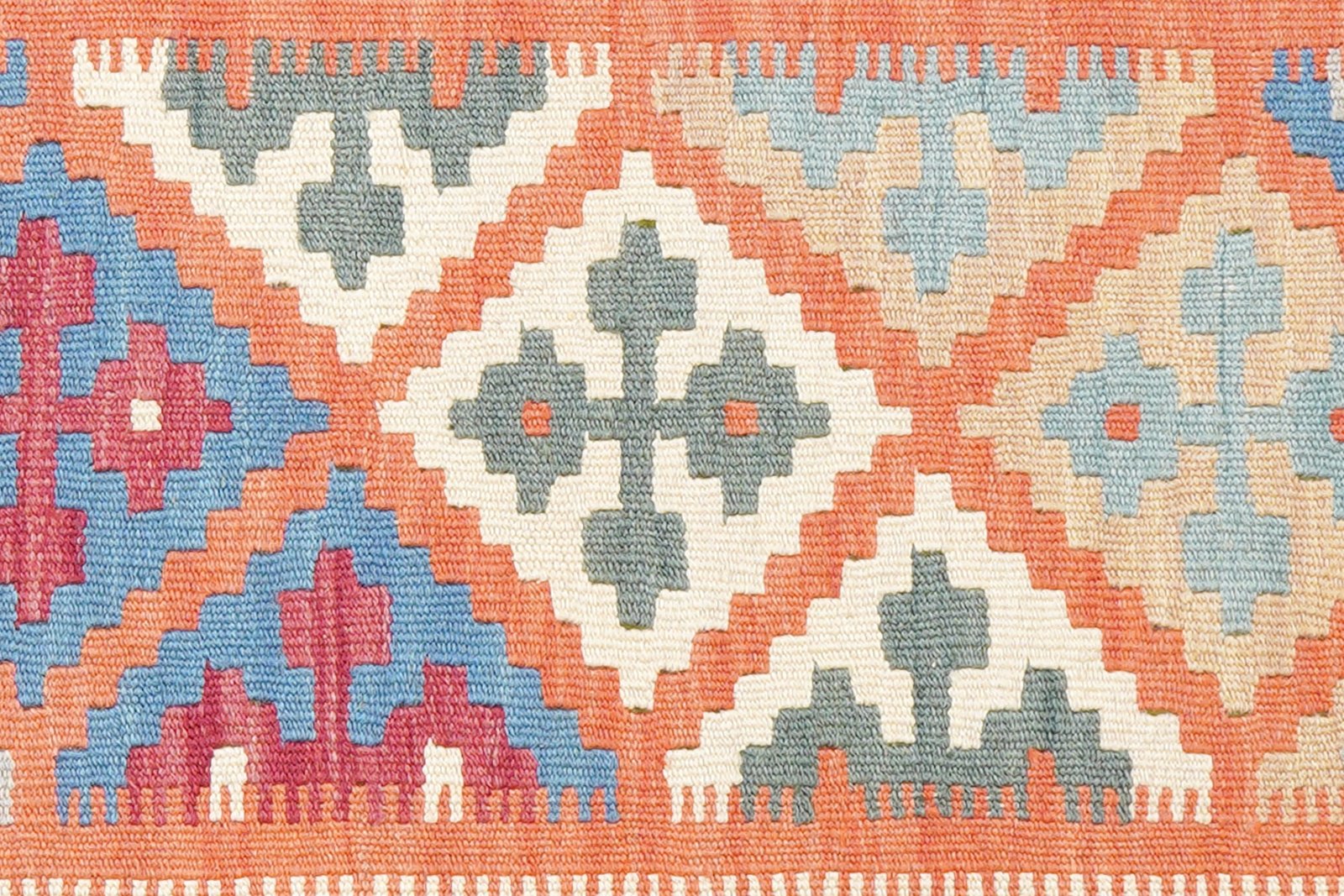 Kelim Gashgai — Handmade, 82x119 cm, Orange, 100% Virgin Wool | View 5