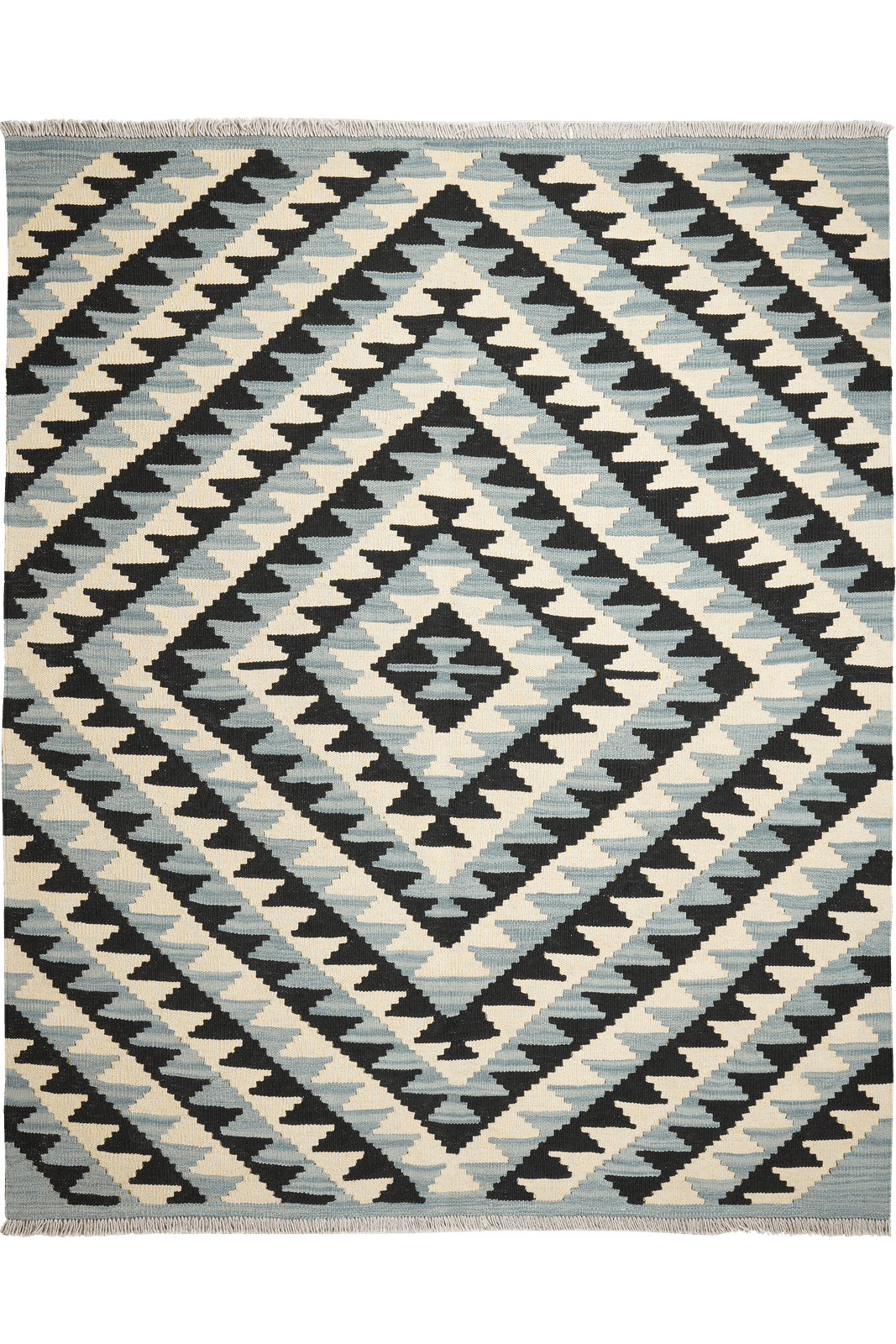 Kelim Gashgai — Handmade, 160x198 cm, Beige, 100% Virgin Wool | Main view