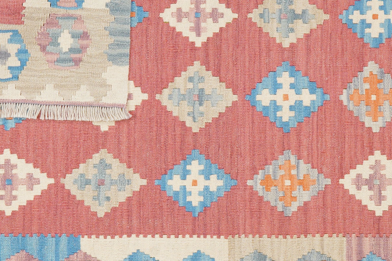 Kelim Gashgai — Handmade, 104x153 cm, Red, 100% Virgin Wool | View 6