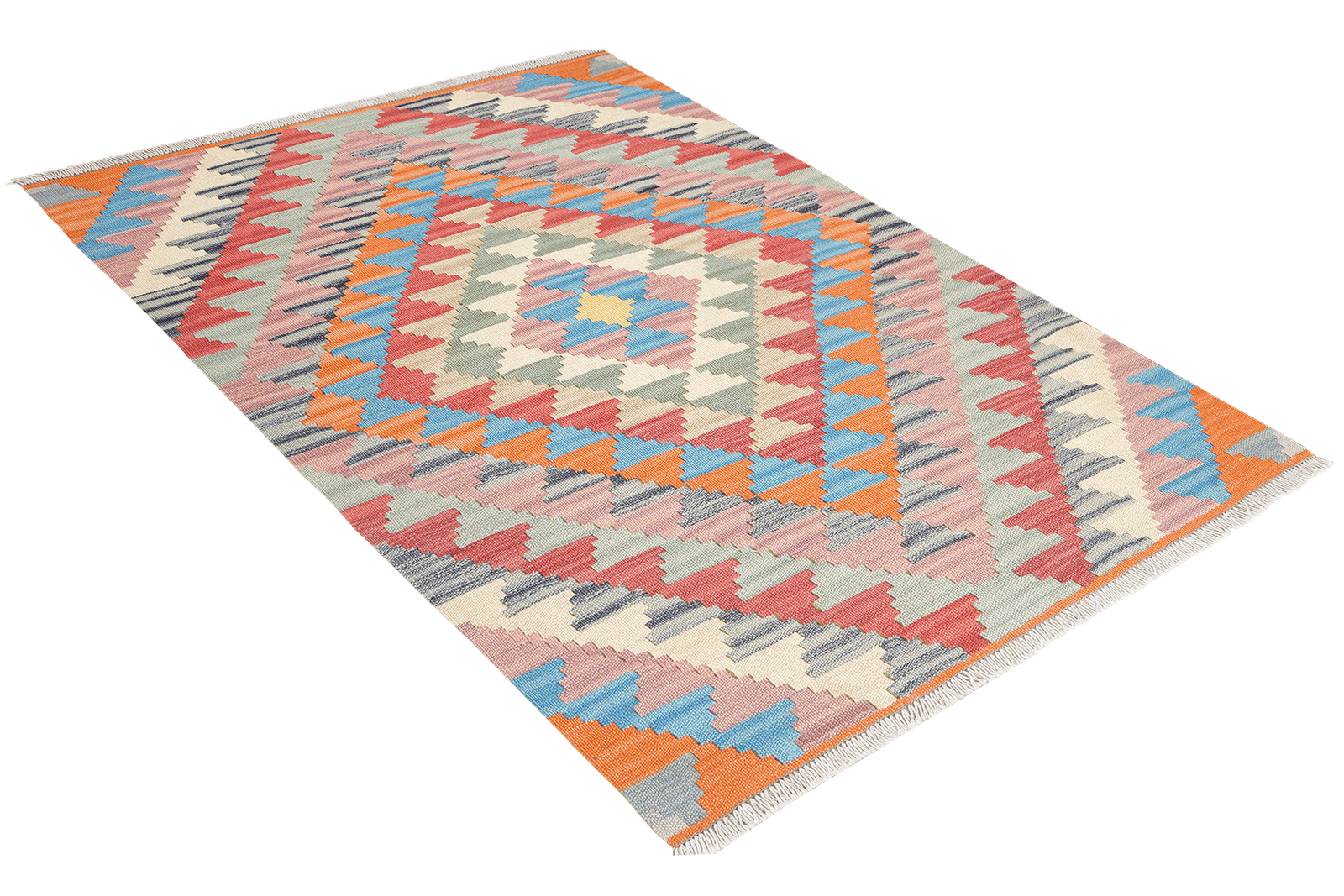 Kelim Gashgai — Handmade, 105x147 cm, Multicolor, 100% Virgin Wool | View 4