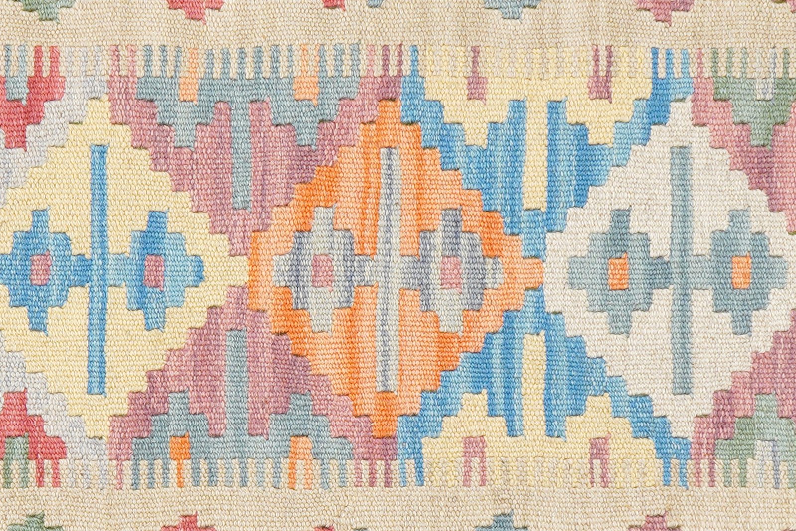 Kelim Gashgai — Handmade, 86x207 cm, Beige, 100% Virgin Wool | View 5