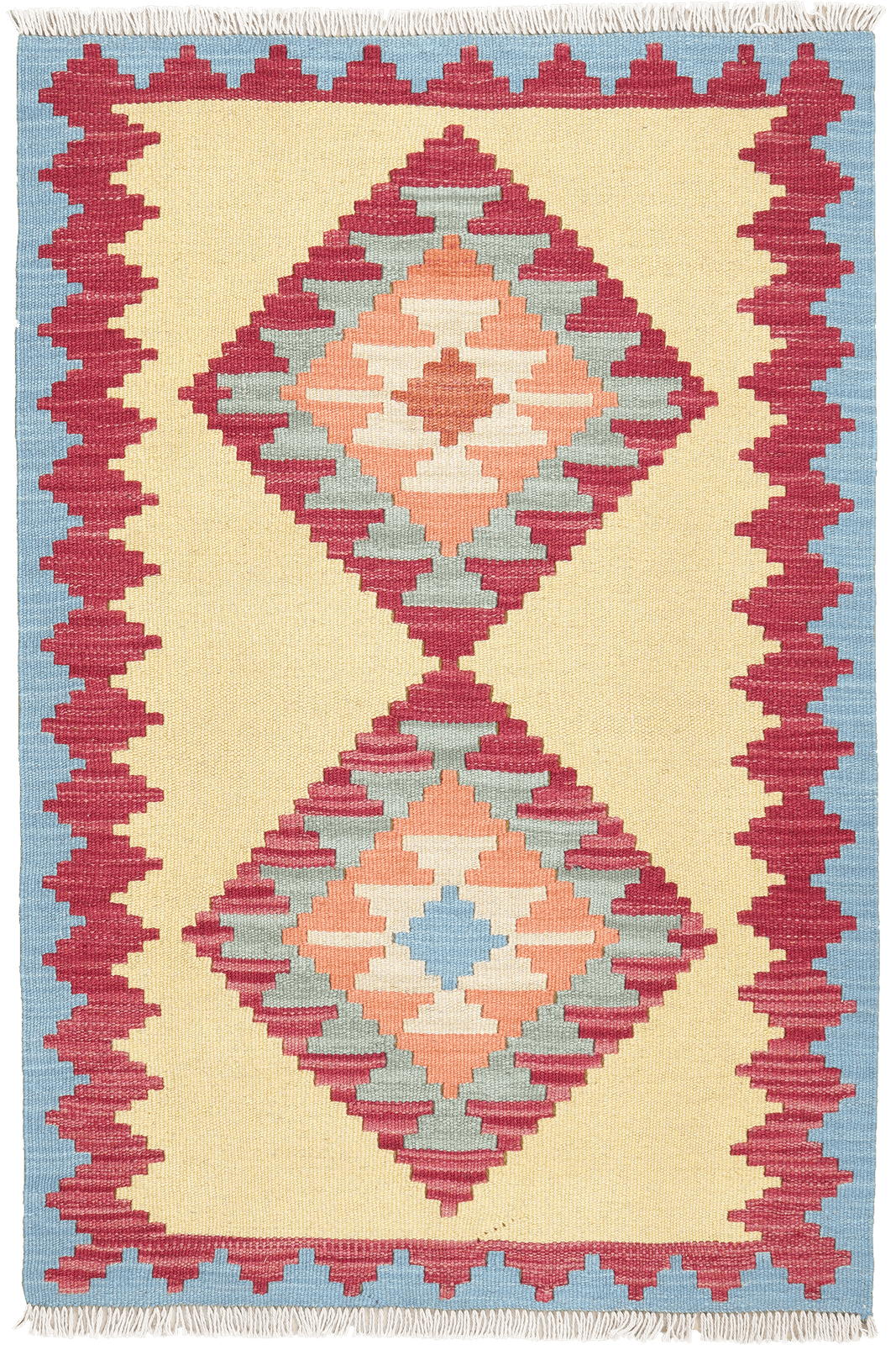 Kelim Gashgai — Handmade, 81x120 cm, Yellow, 100% Virgin Wool | Main view
