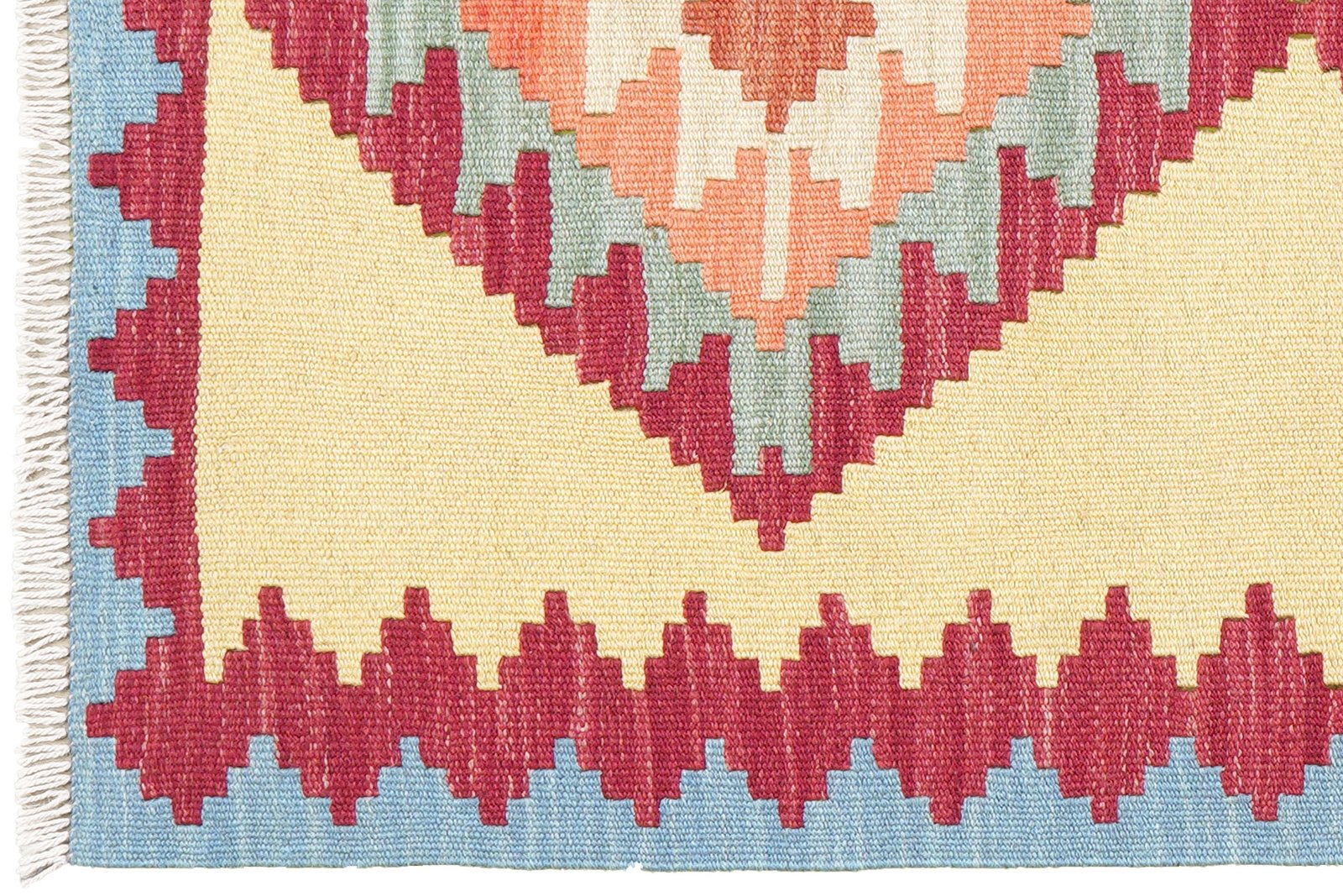 Kelim Gashgai — Handmade, 81x120 cm, Yellow, 100% Virgin Wool | View 3
