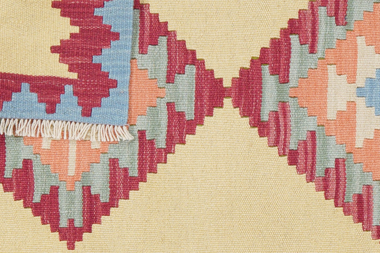 Kelim Gashgai — Handmade, 81x120 cm, Yellow, 100% Virgin Wool | View 6