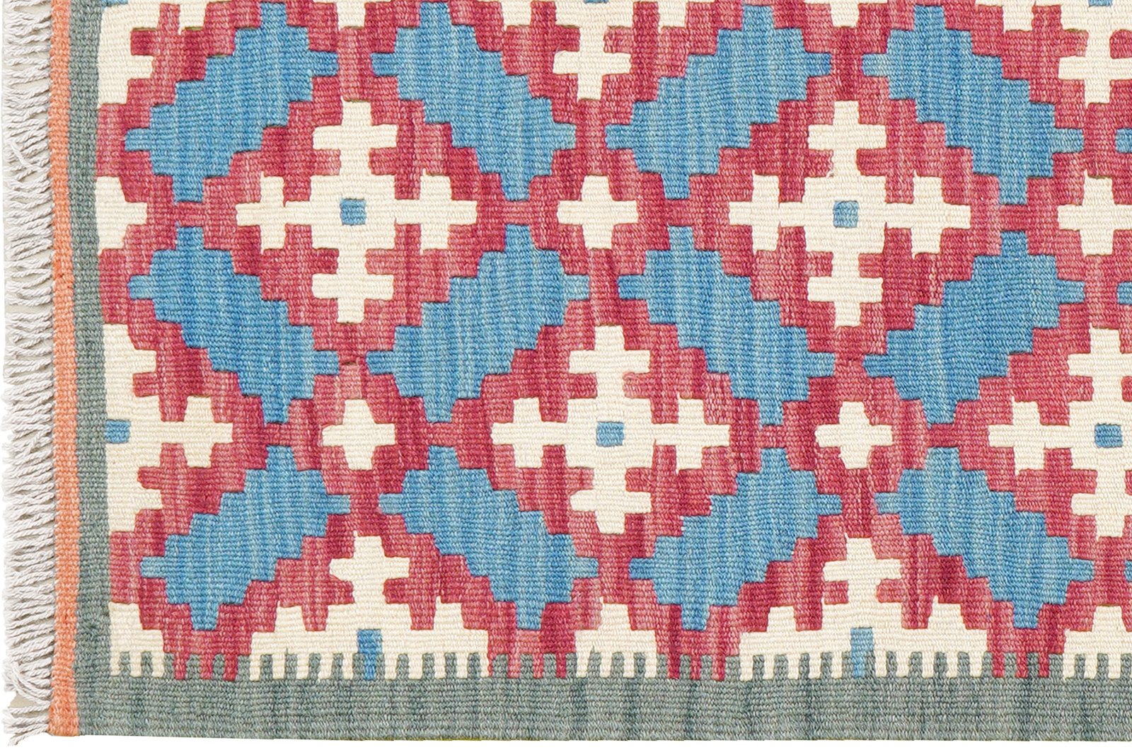Kelim Gashgai — Handmade, 85x128 cm, Blue, 100% Virgin Wool | View 3
