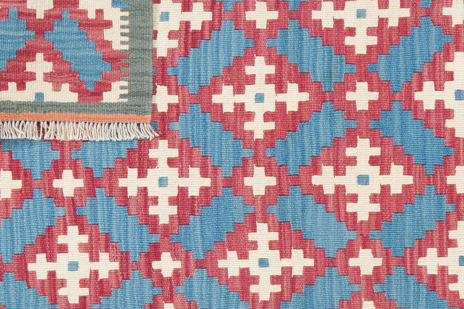 Kelim Gashgai — Handmade, 85x128 cm, Blue, 100% Virgin Wool | View 6