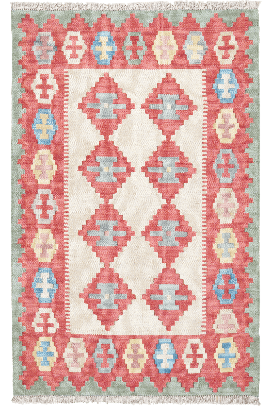 Kelim Gashgai — Handmade, 82x136 cm, Beige, 100% Virgin Wool | Main view