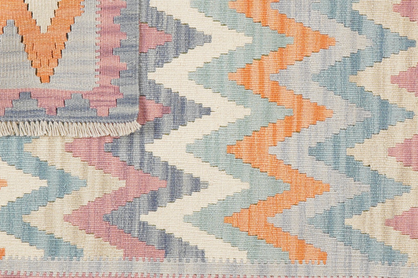 Kelim Gashgai — Handmade, 87x186 cm, Multicolor, 100% Virgin Wool | View 6