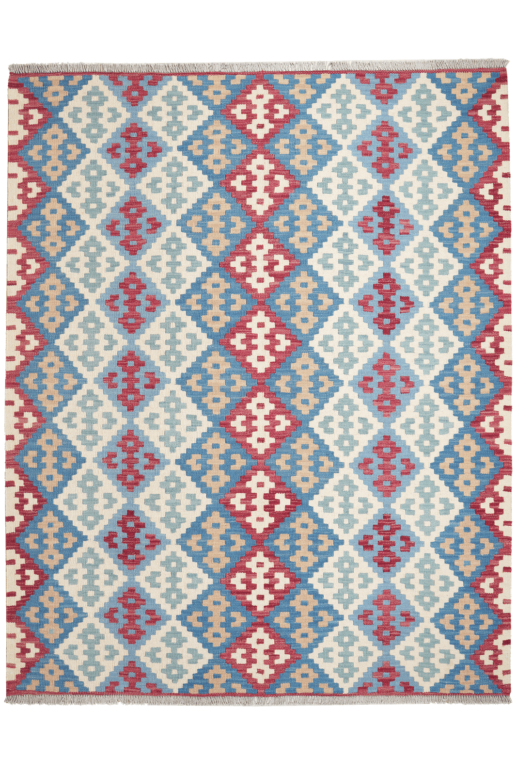 Kelim Gashgai — Handmade, 160x200 cm, Blue, 100% Virgin Wool | Main view