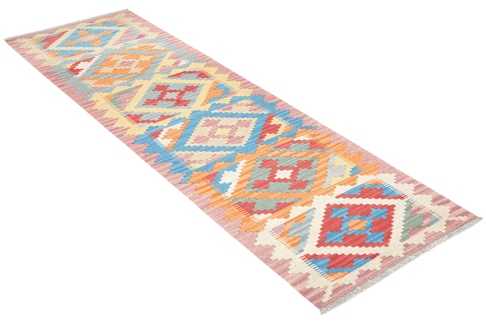 Kelim Gashgai — Handmade, 62x247 cm, Blue, 100% Virgin Wool | View 4