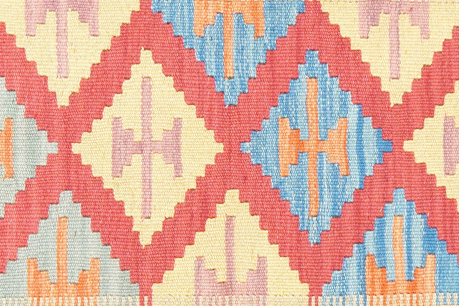 Kelim Gashgai — Handmade, 101x145 cm, Red, 100% Virgin Wool | View 5