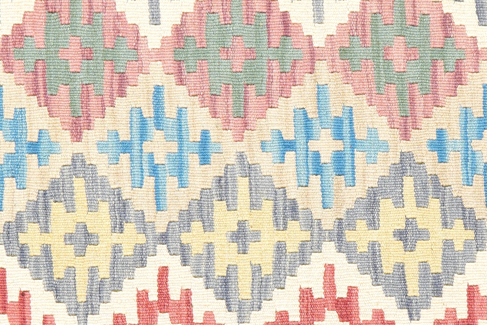 Kelim Gashgai — Handmade, 104x154 cm, Beige, 100% Virgin Wool | View 5