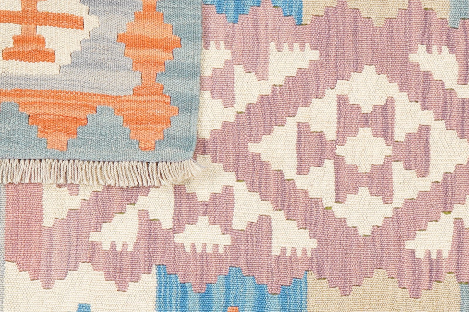 Kelim Gashgai — Handmade, 105x152 cm, Pink, 100% Virgin Wool | View 6