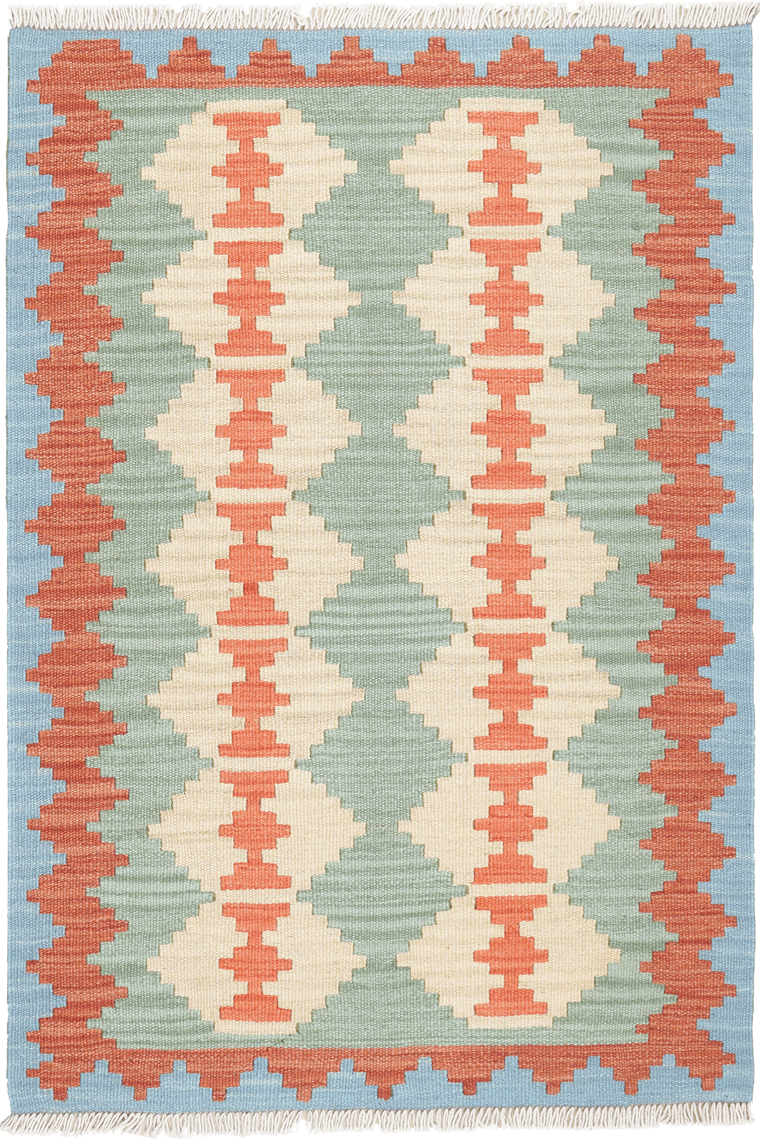 Kelim Gashgai — Handmade, 80x118 cm, Beige, 100% Virgin Wool | Main view