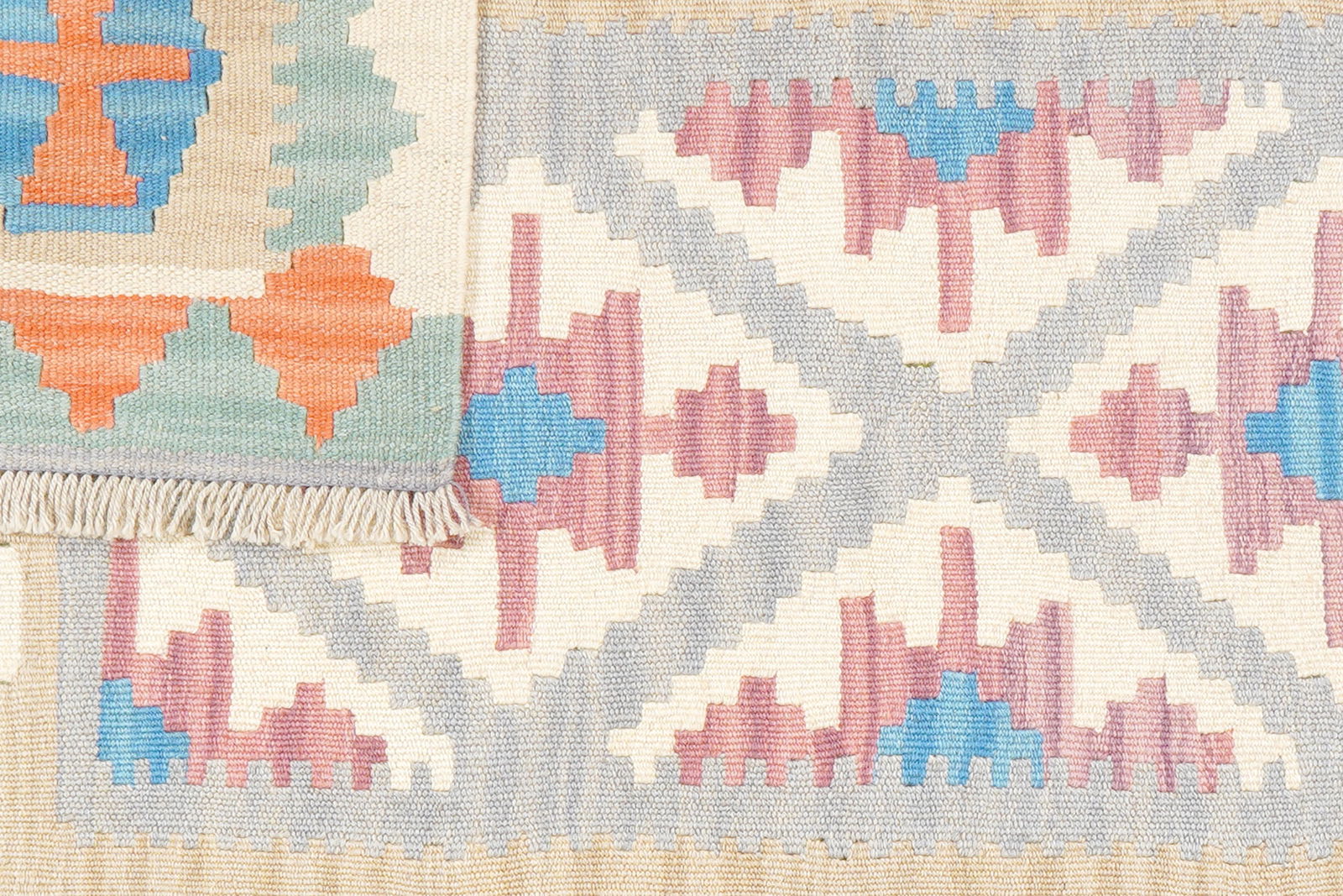 Kelim Gashgai — Handgefertigt, 149x100 cm, Beige, 100% Virgin Wool | View 7
