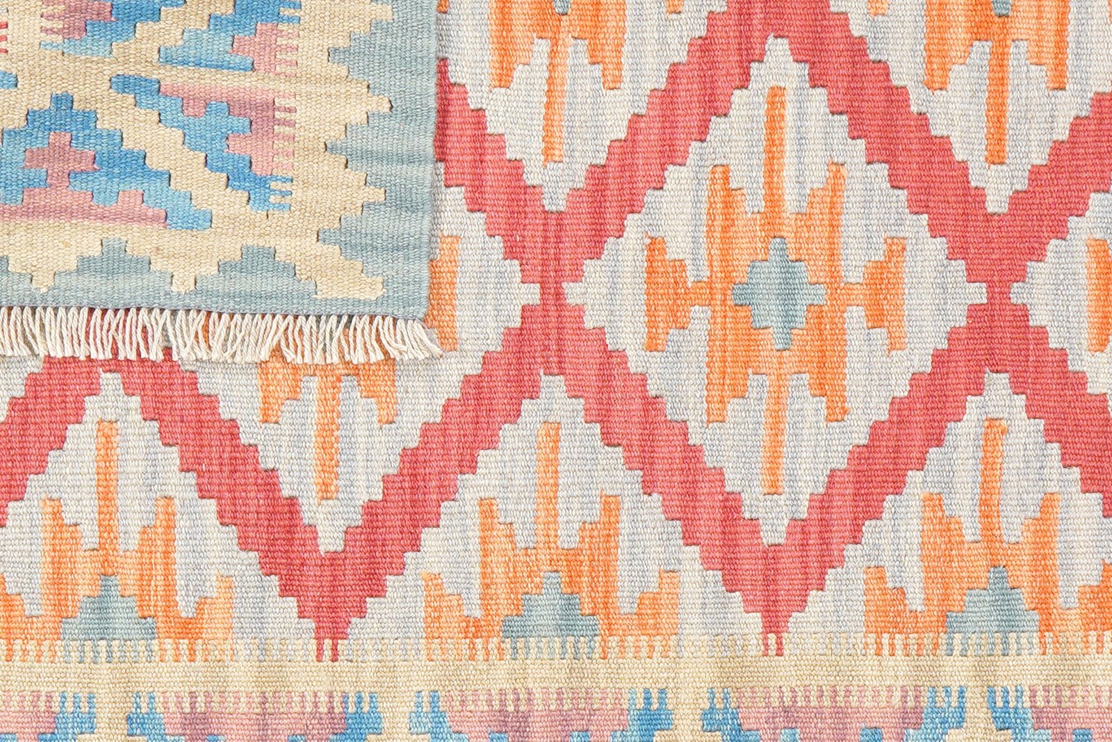 Kelim Gashgai — Handmade, 101x147 cm, Red, 100% Virgin Wool | View 6