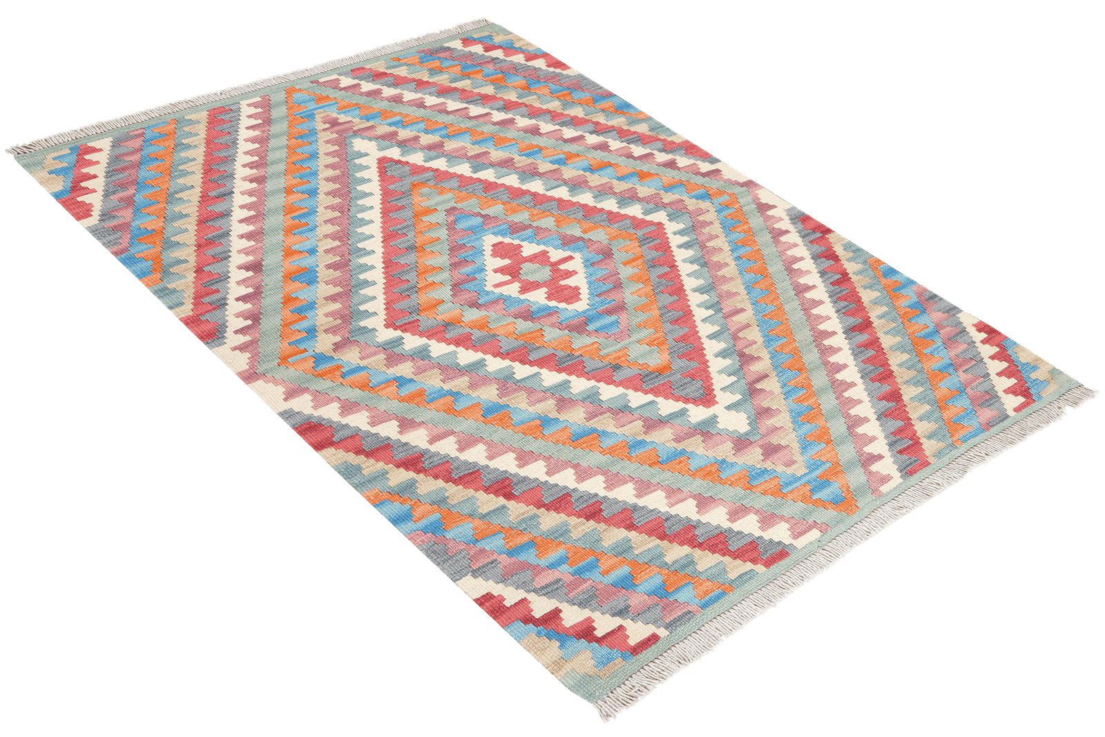 Kelim Gashgai — Handmade, 97x132 cm, Multicolor, 100% Virgin Wool | View 4
