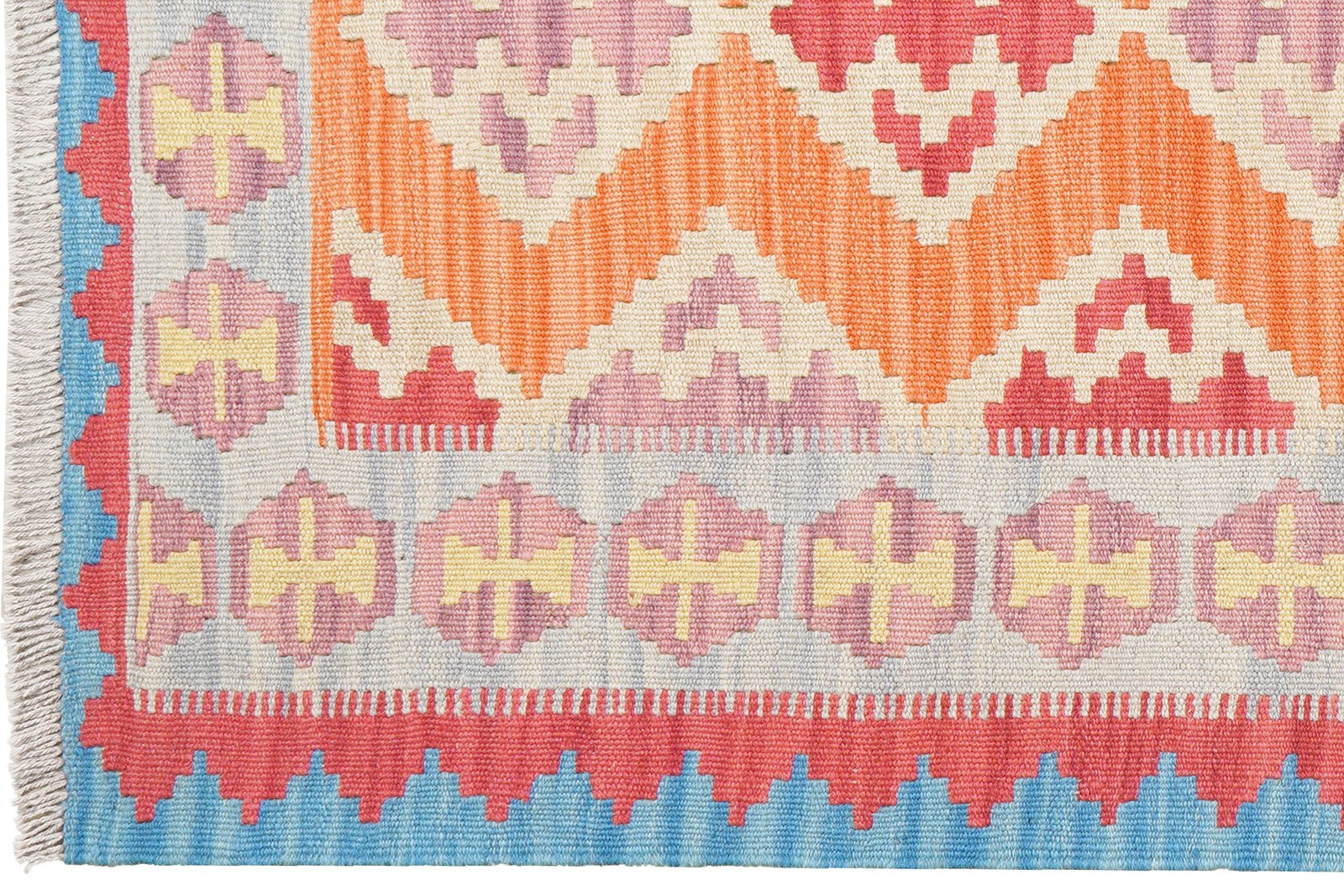 Kelim Gashgai — Handmade, 103x158 cm, Orange, 100% Virgin Wool | View 3