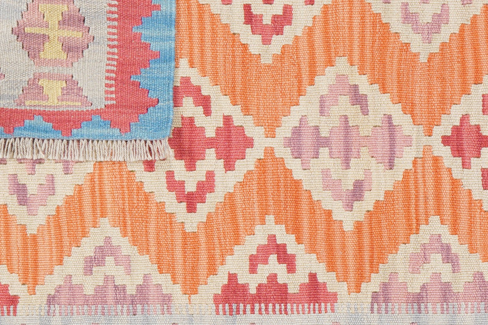 Kelim Gashgai — Handmade, 103x158 cm, Orange, 100% Virgin Wool | View 6