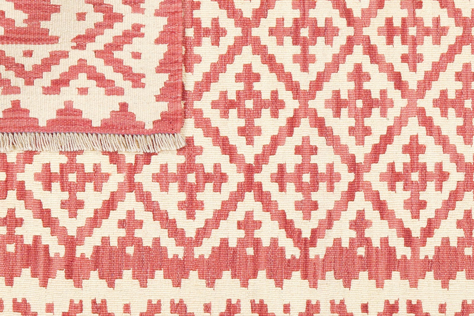 Kelim Gashgai — Handmade, 105x153 cm, Beige, 100% Virgin Wool | View 6