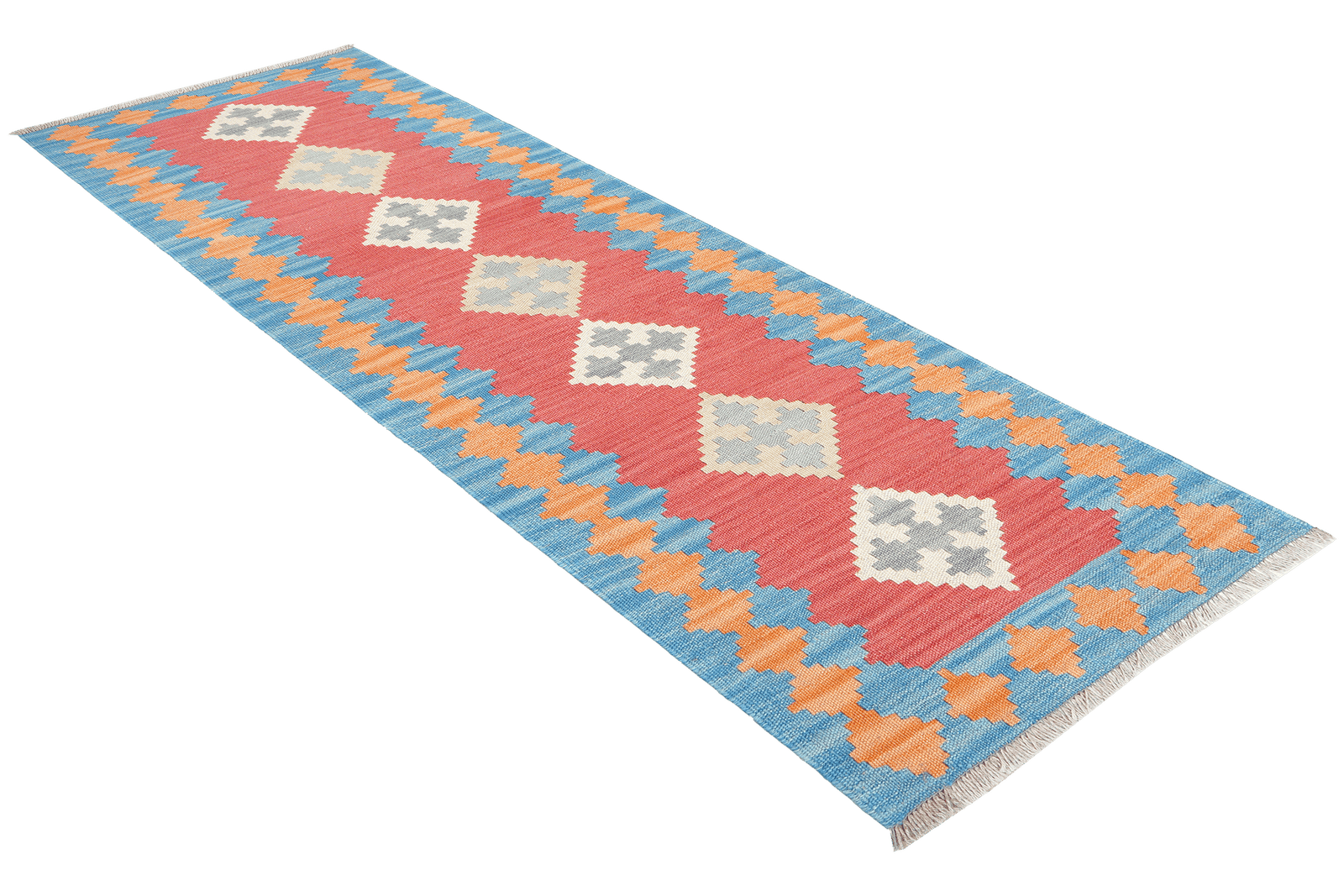 Kelim Gashgai — Handmade, 60x189 cm, Red, 100% Virgin Wool | View 4