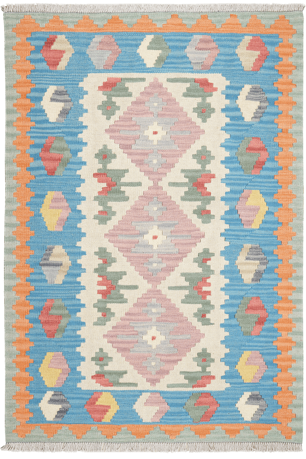 Kelim Gashgai — Handmade, 103x149 cm, Beige, 100% Virgin Wool | Main view