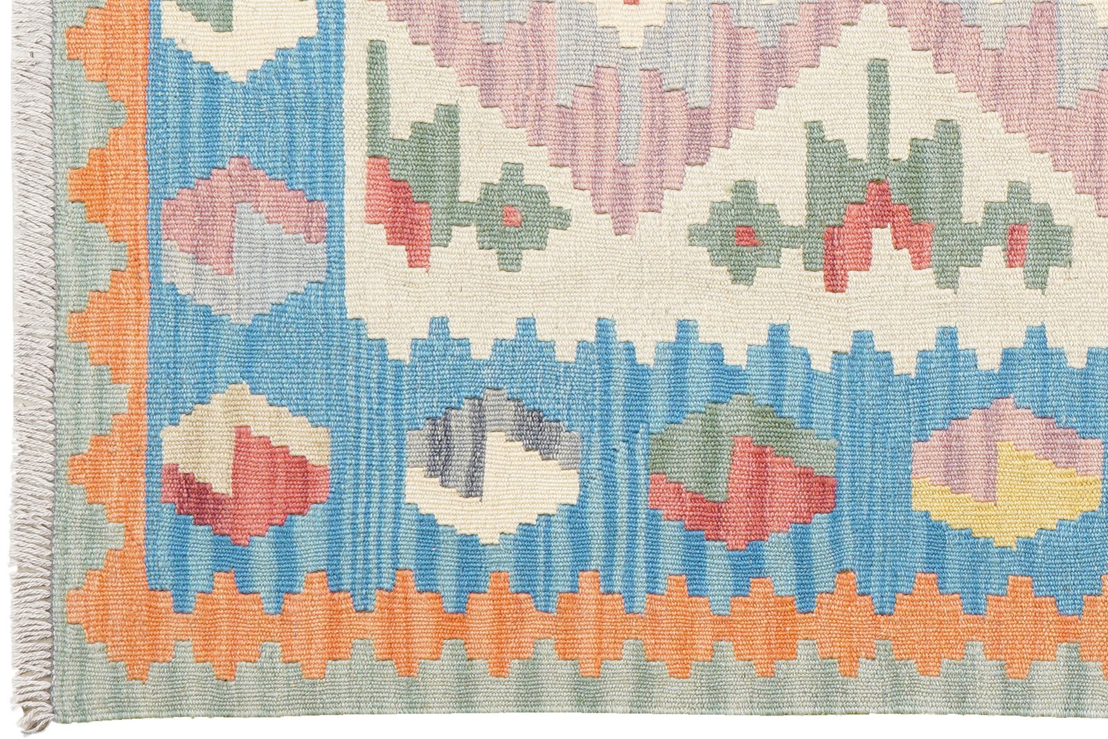 Kelim Gashgai — Handmade, 103x149 cm, Beige, 100% Virgin Wool | View 3