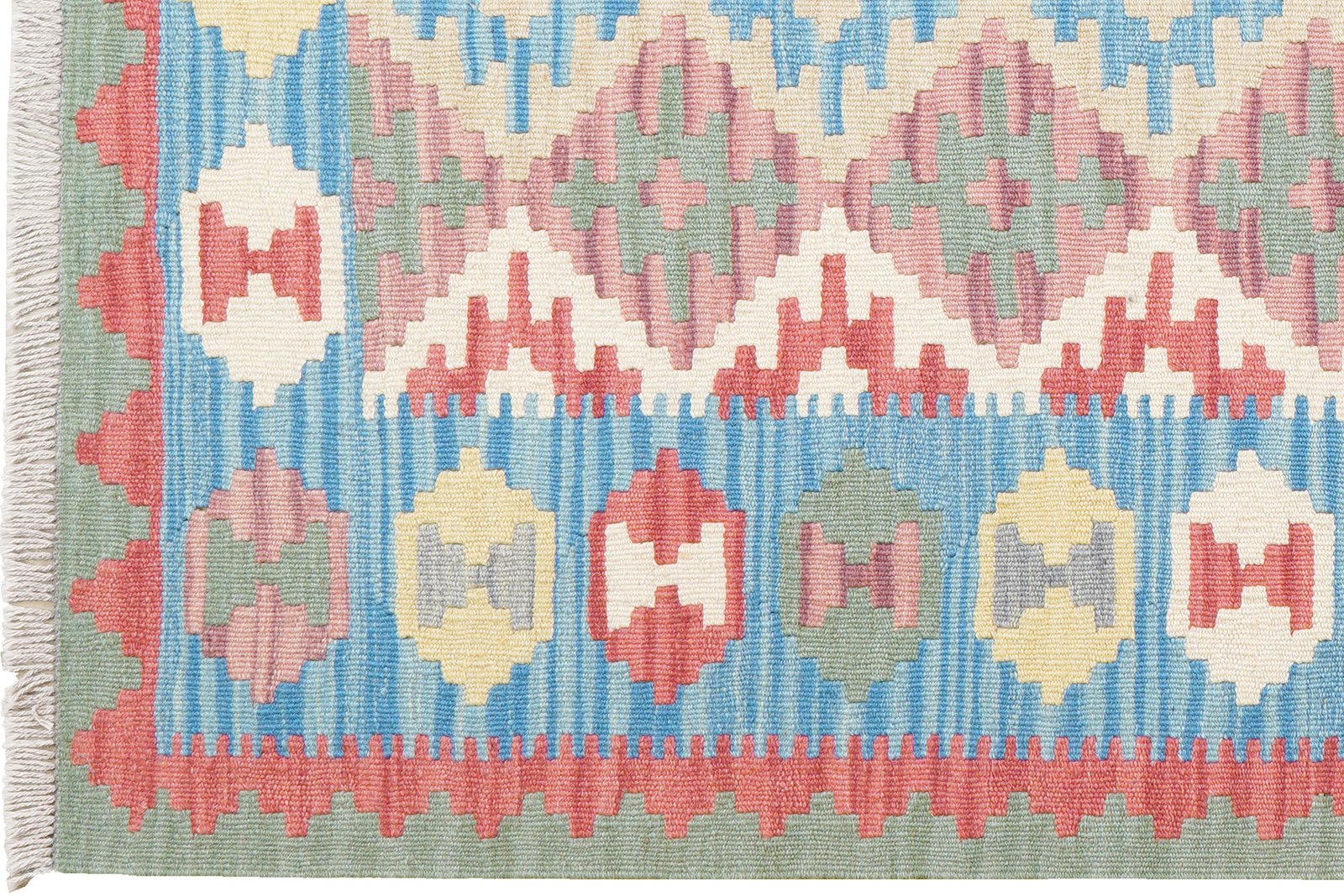 Kelim Gashgai — Handmade, 105x157 cm, Beige, 100% Virgin Wool | View 3