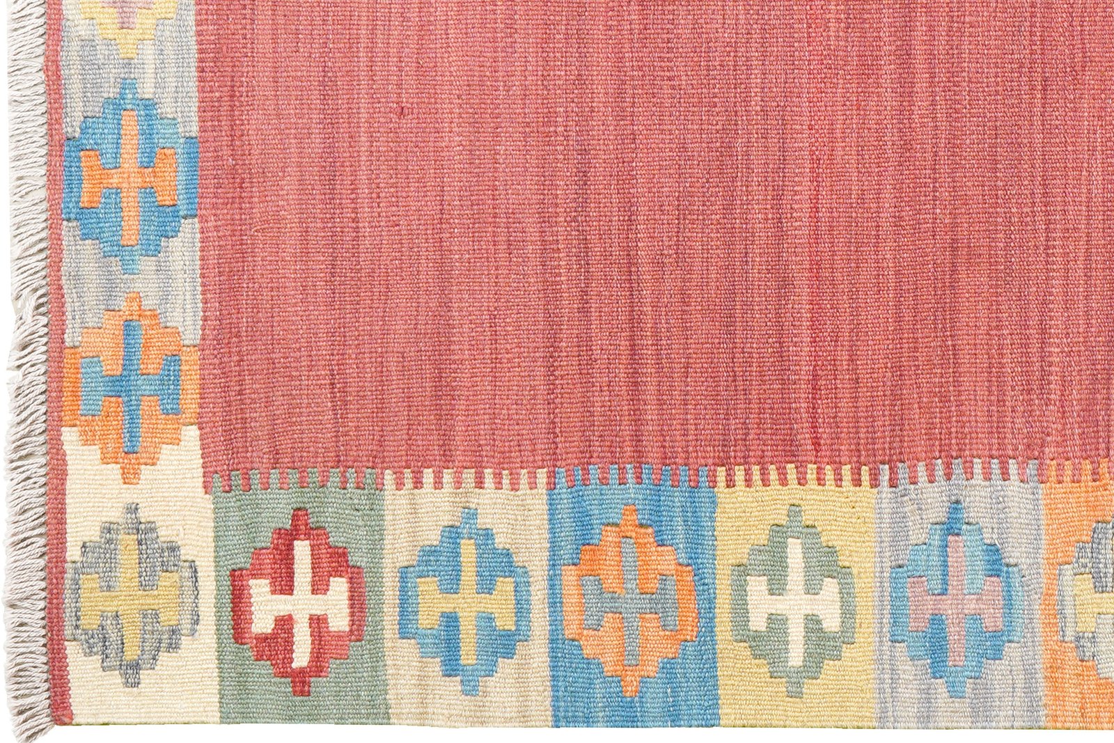 Kelim Gashgai — Handmade, 102x150 cm, Red, 100% Virgin Wool | View 3