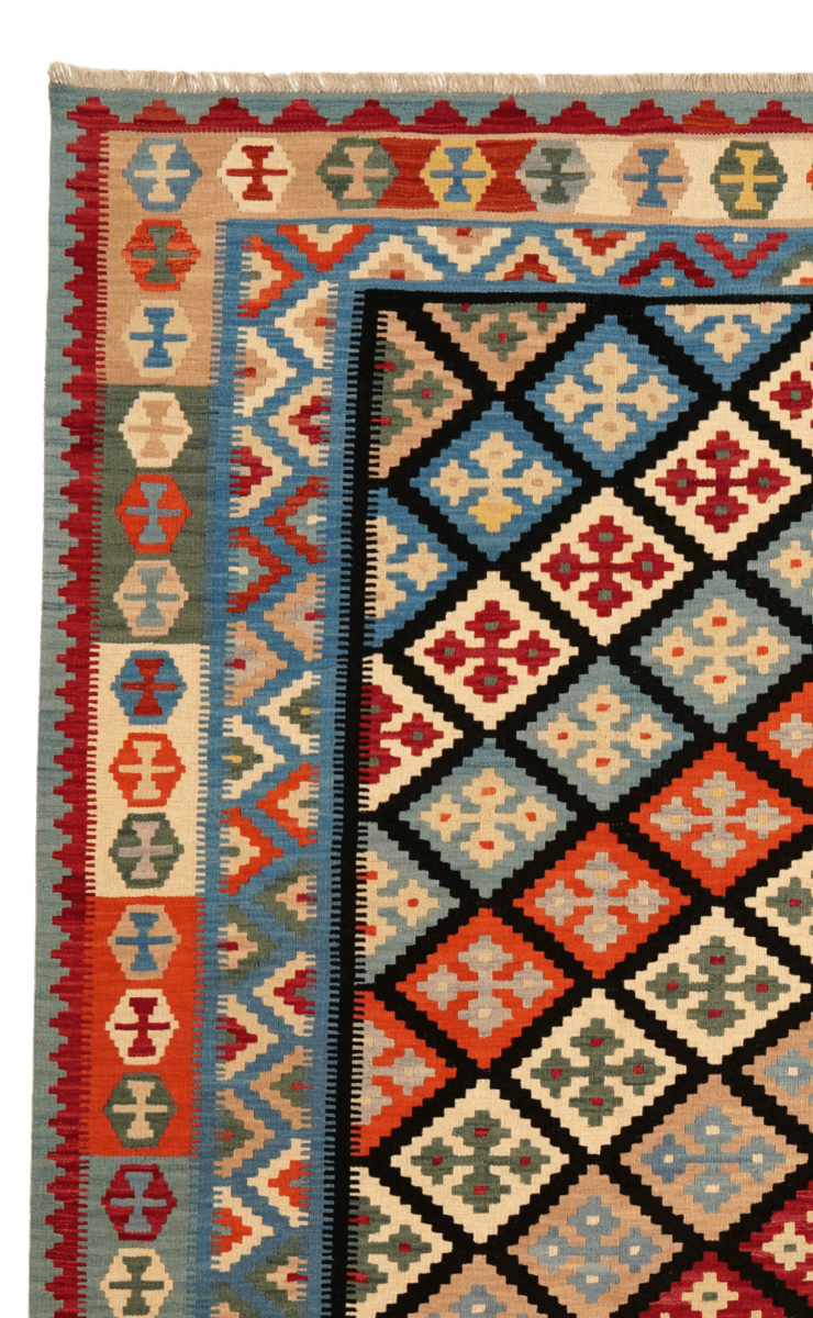 Kelim Gashgai — Handmade, 269x346 cm, Black, 100% Virgin Wool | View 3