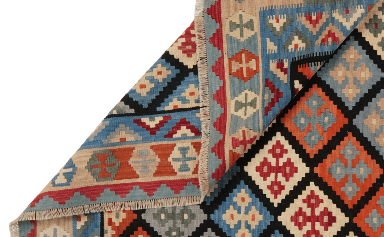 Kelim Gashgai — Handmade, 269x346 cm, Black, 100% Virgin Wool | View 5