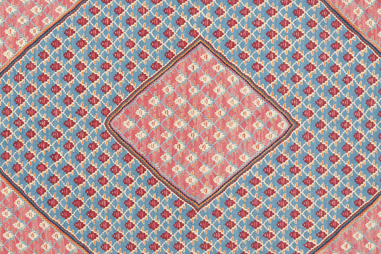 Kelim Senneh — Handmade, 160x191 cm, Blue, 100% Virgin Wool | View 5