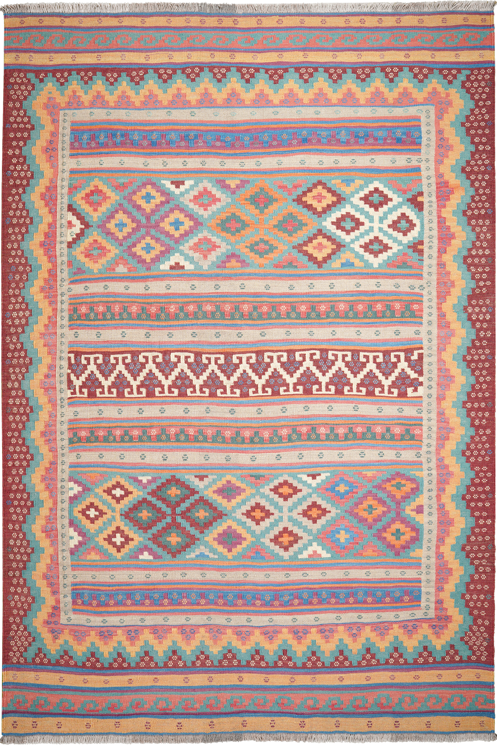 Sumak Sirdjan — Handgefertigt, 238x159 cm, Bunt, 100% Virgin Wool | Main view