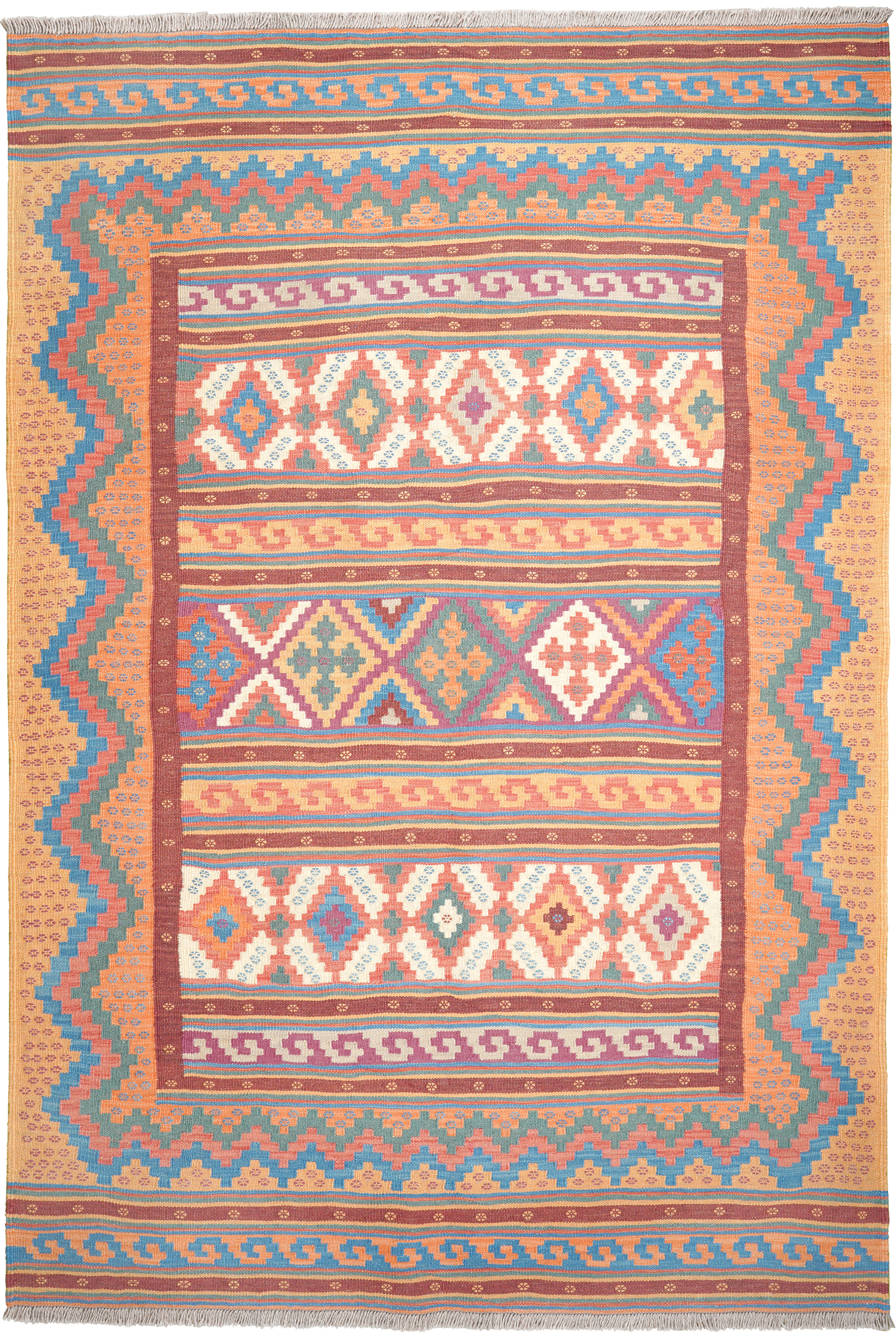 Sumak Sirdjan — Handgefertigt, 234x156 cm, Bunt, 100% Virgin Wool | Main view