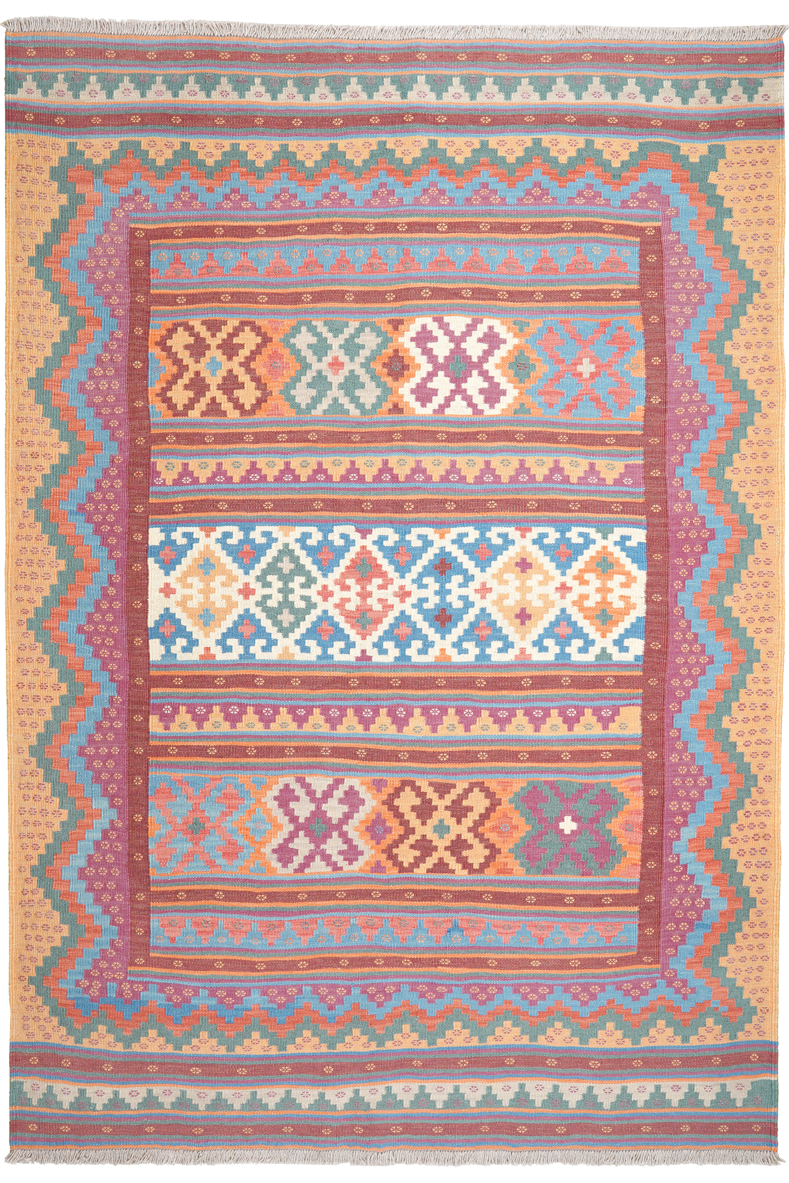 Sumak Sirdjan — Handgefertigt, 225x156 cm, Bunt, 100% Virgin Wool | Main view