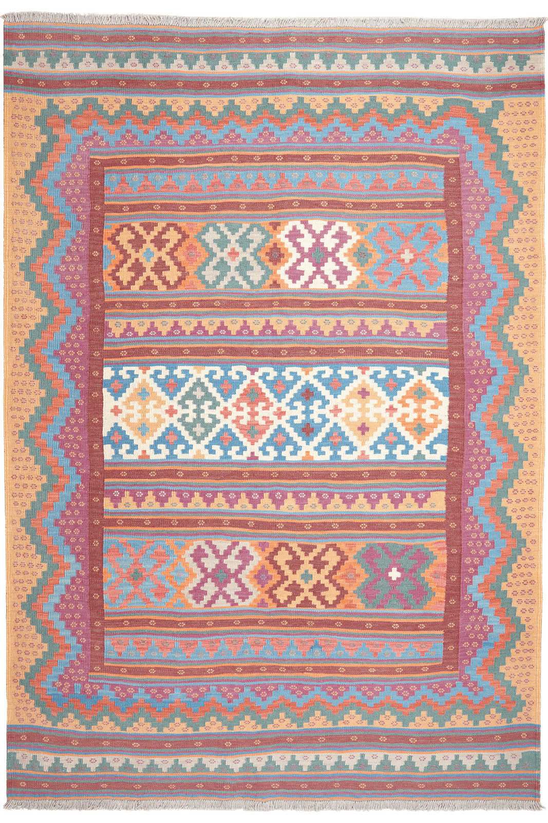 Sumak Sirdjan — Handmade, 156x225 cm, Multicolor, 100% Virgin Wool | Main view