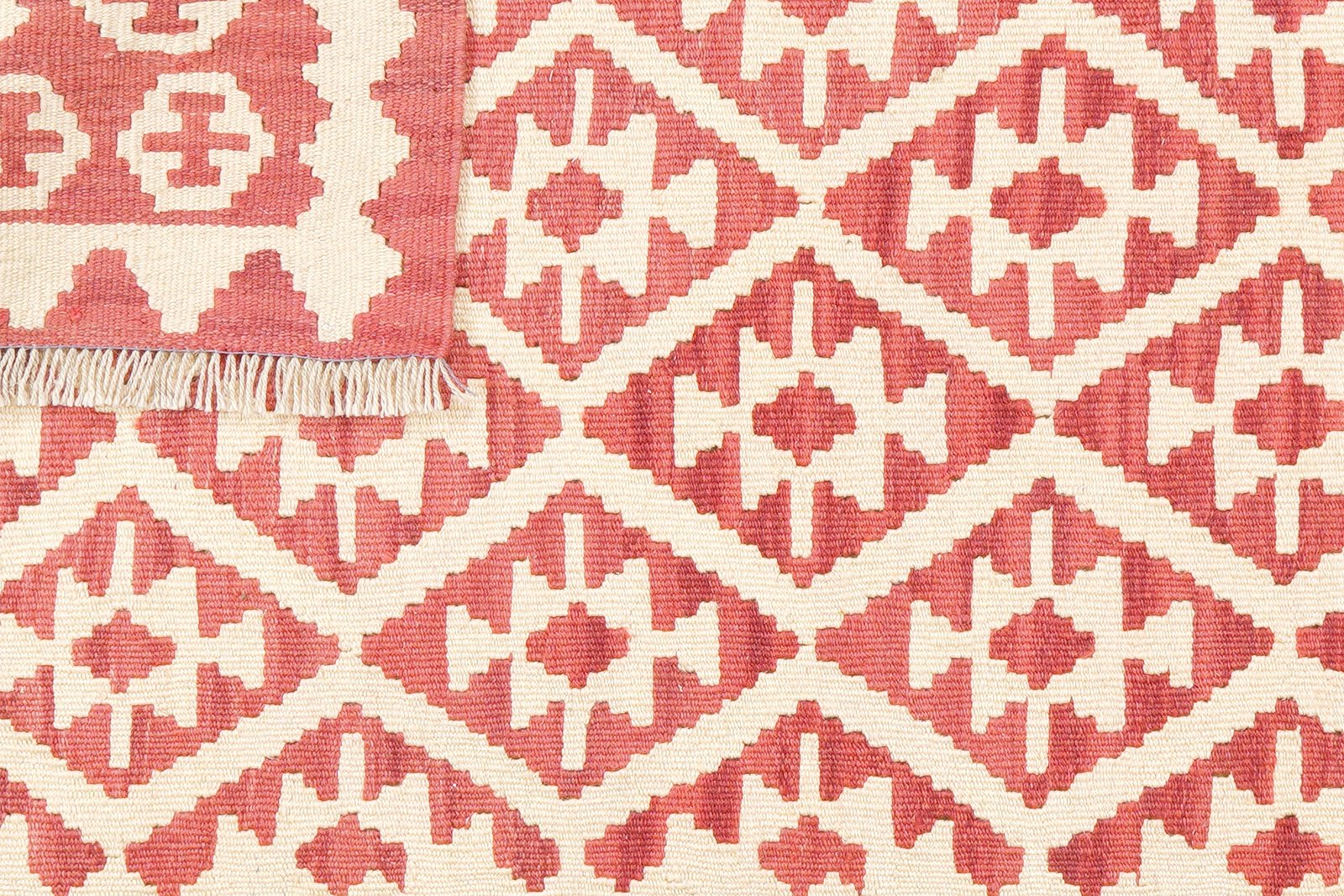 Kelim Gashgai — Handmade, 108x145 cm, Beige, 100% Virgin Wool | View 6