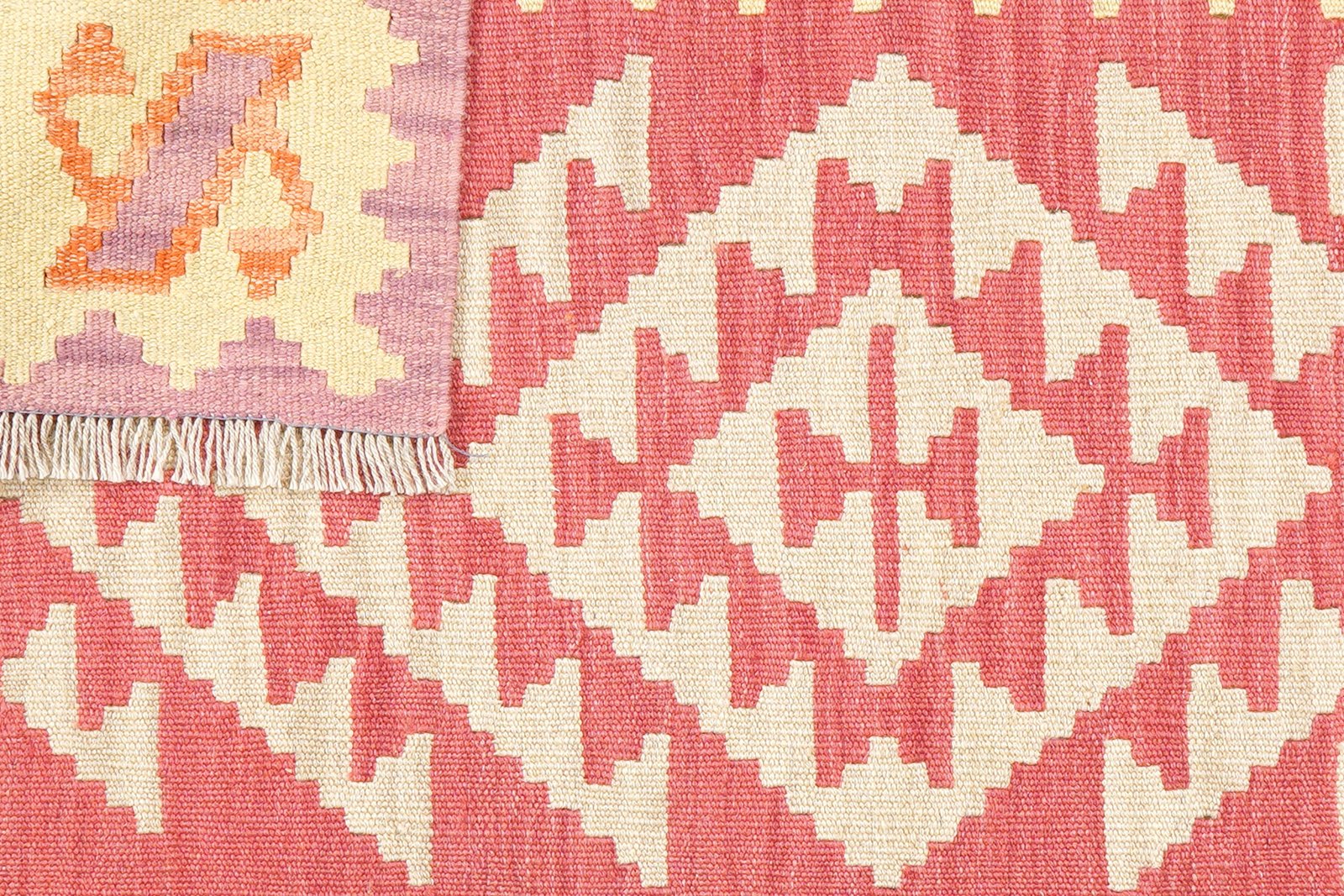 Kelim Gashgai — Handmade, 106x147 cm, Beige, 100% Virgin Wool | View 6