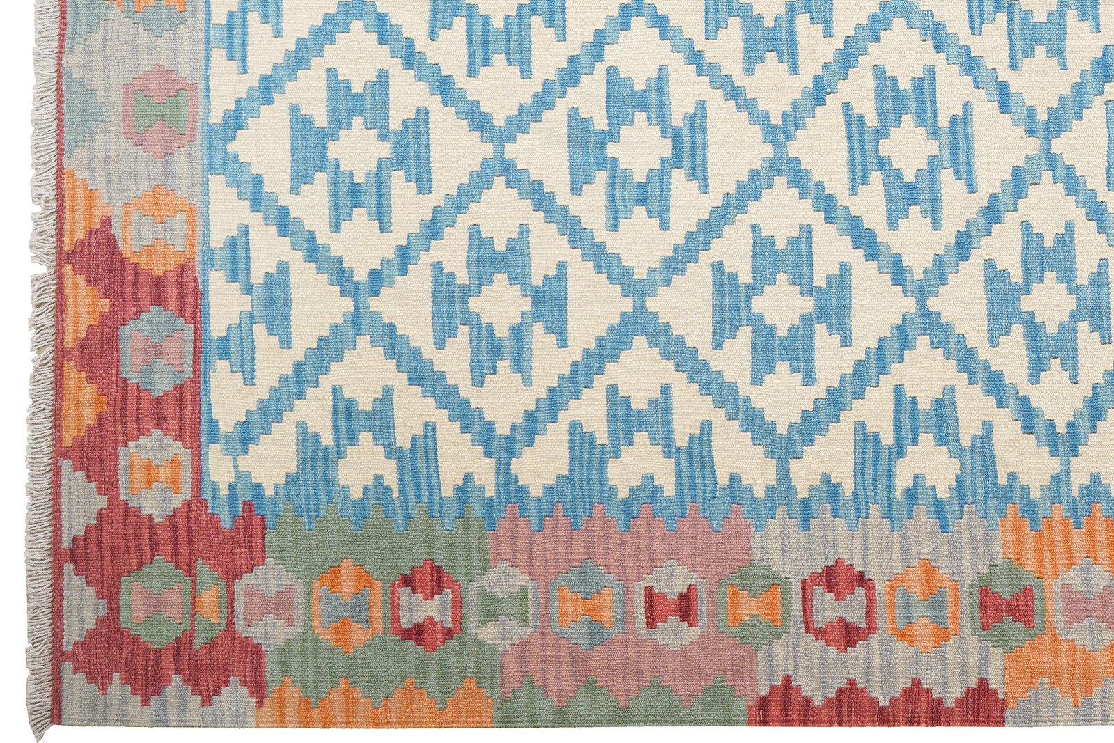 Kelim Gashgai — Handmade, 177x242 cm, Blue, 100% Virgin Wool | View 3
