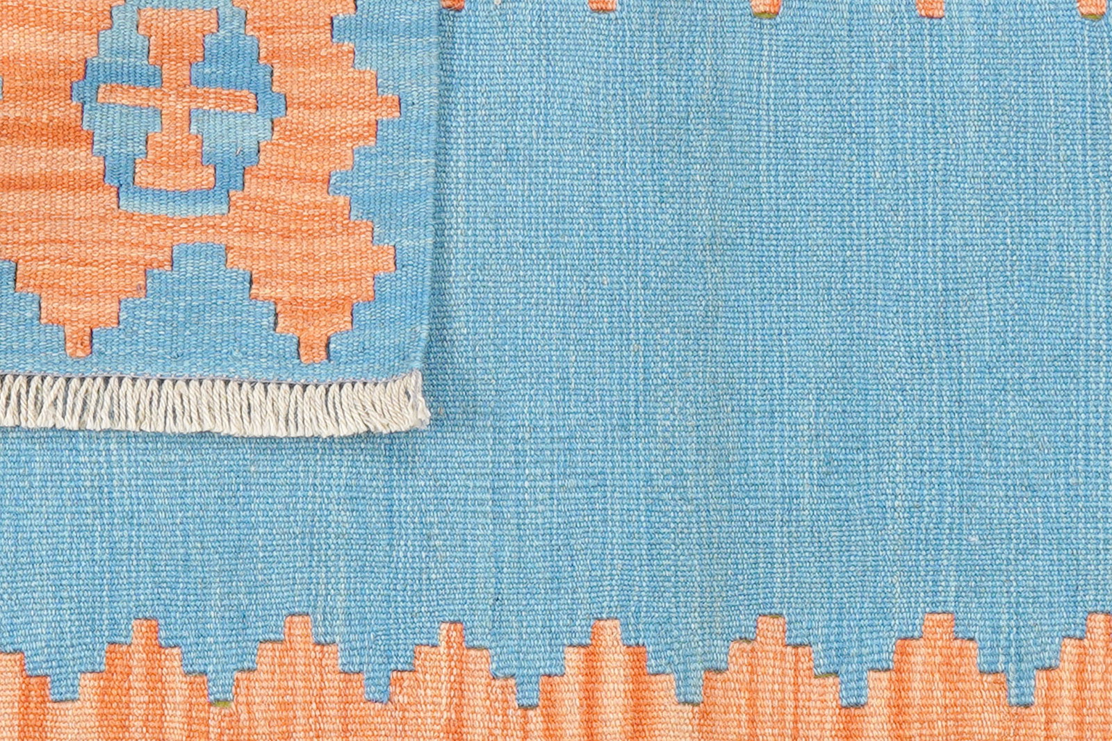 Kelim Gashgai — Handgefertigt, 119x85 cm, Orange, 100% Virgin Wool | View 7