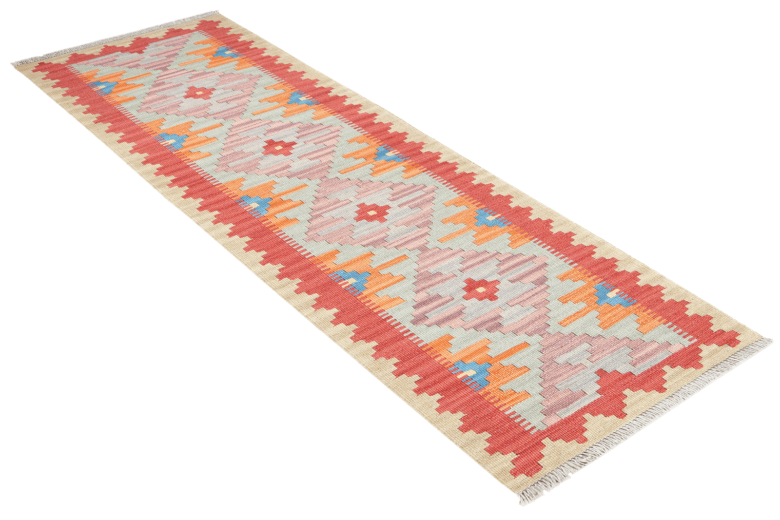 Kelim Gashgai — Handmade, 56x192 cm, Beige, 100% Virgin Wool | View 4